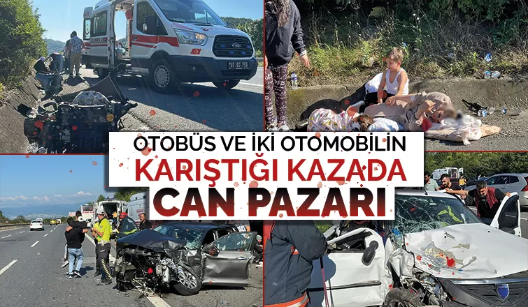 Otoyolda kaza 12 yaralı