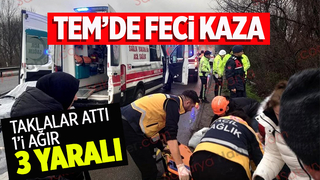 TEM Otoyolunda kaza: 1'i ağır 3 yaralı