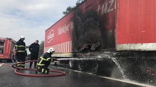 TEM Otoyolunda yangın