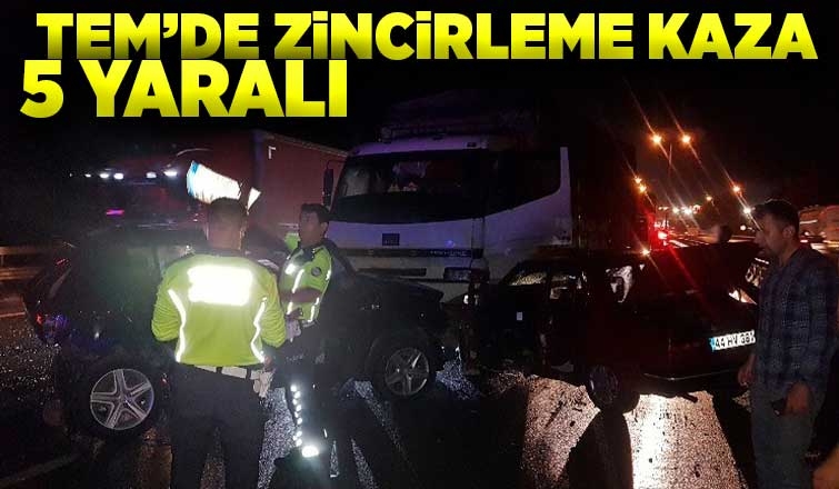 TEM’de zincirleme kaza: 5 yaralı