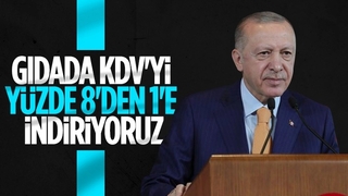 Cumhurbaşkanı açıkladı; KDV yüzde 8'den yüzde 1'e indirildi