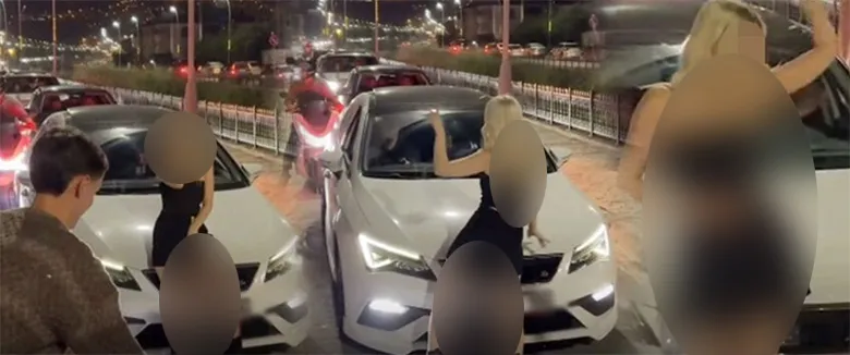 Tepki çeken olay; Trafiği kapatıp dans etti