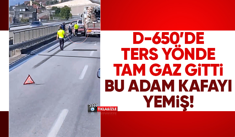 Ters yönde tam gaz böyle gitti, kaza yaptı