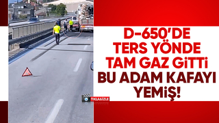 Ters yönde tam gaz böyle gitti, kaza yaptı