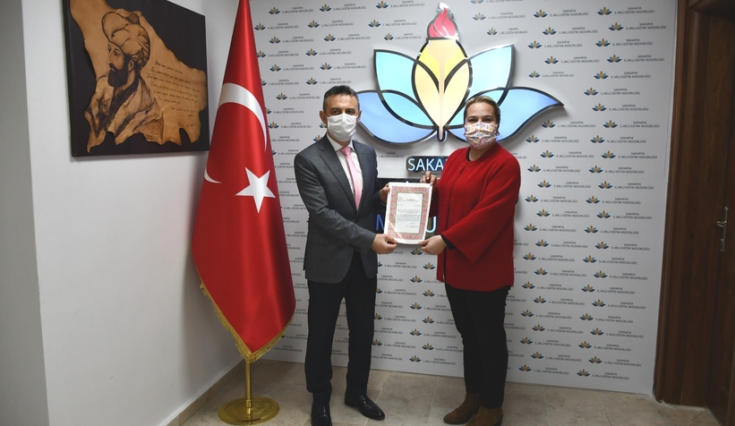 Teşekkür belgesi verildi