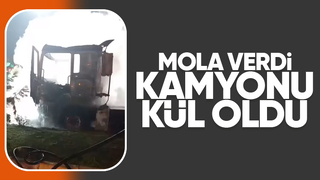 Tesiste panik, kamyon yandı