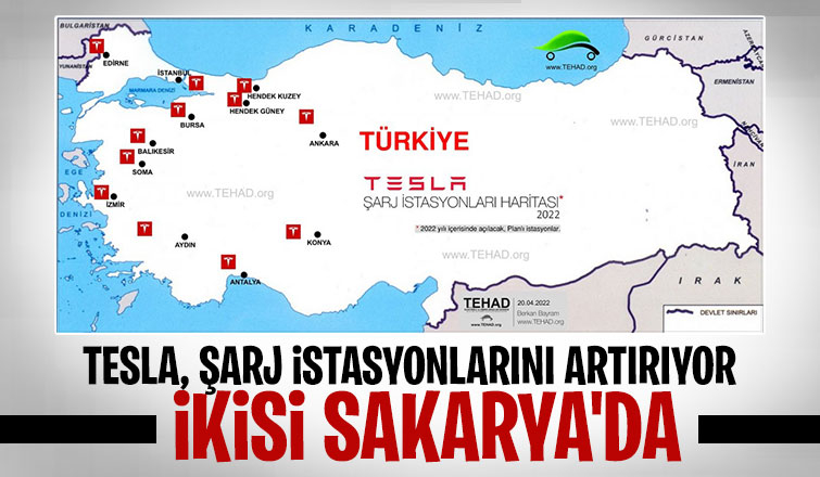 Tesla'dan Sakarya'ya iki şarj istasyonu