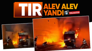 Tır alev topuna döndü