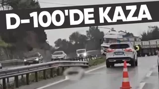 Tır bariyerlere çarptı