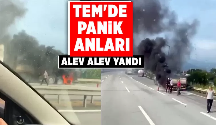 Tır dorsesi yandı