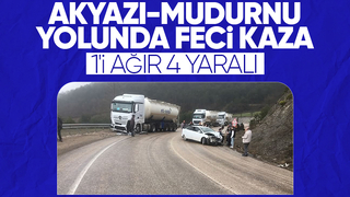 Tır ile otomobil çarpıştı 1'i ağır 4 yaralı