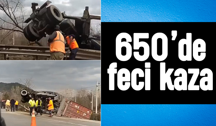 Tır şarampole uçtu