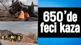 Tır şarampole uçtu