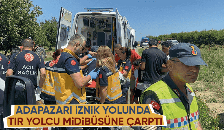 Tır yolcu midibüsüne çarptı 7 yaralı