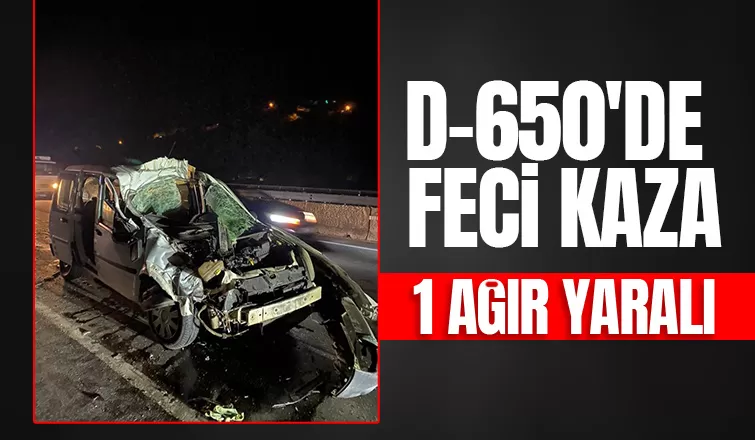 Tıra çarpan aracın sürücüsü ağır yaralandı