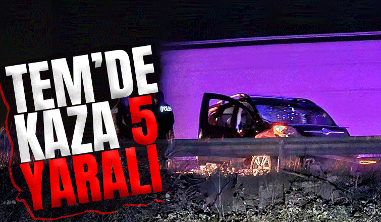 Tıra ve bariyerlere çarptı 5 yaralı