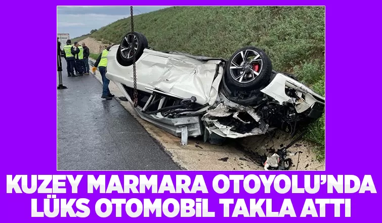 Tırla çarpışan lüks otomobil su kanalına devrildi: 2 yaralı