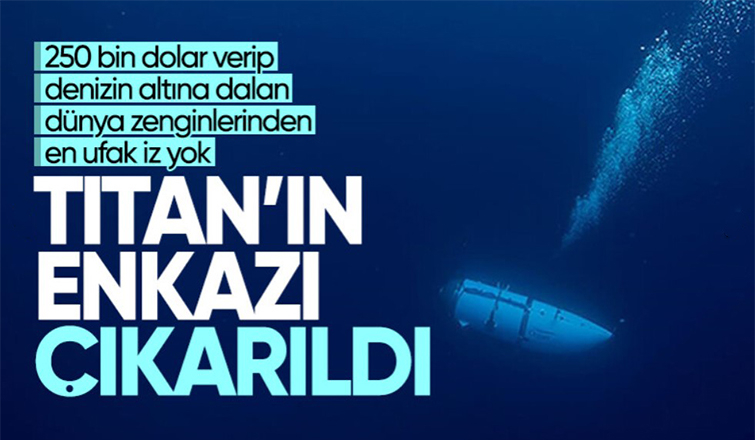 Titanik'e dalarken 5 kişiye mezar olan denizaltının parçaları karaya çıkarıldı