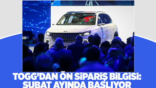 Togg için ön siparşler Şubat'ta başlıyor