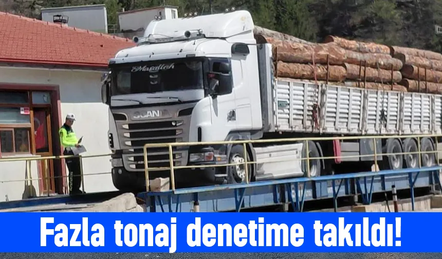 Tonajı aşan tır sürücüsü denetimde yakalandı