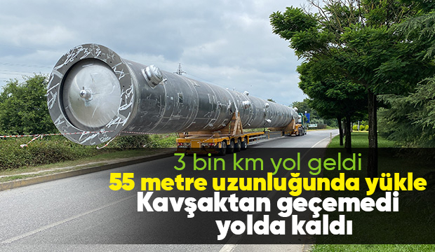 Tonlarca ağırlığındaki yükle yolda kaldı