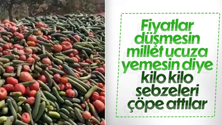 Tonlarca sebzeyi boş araziye döktüler