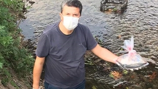 Toplu balık ölümü sonrası dereden numuneler alındı