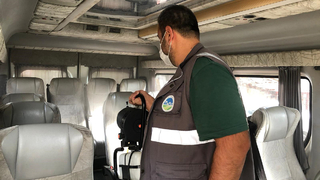 Toplu taşıma araçları dezenfekte ediliyor