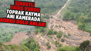 Toprak kayma anı kamerada