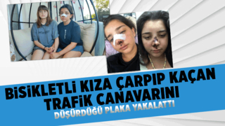 Trafik canavarı bisikletli kıza çarpıp kaçtı