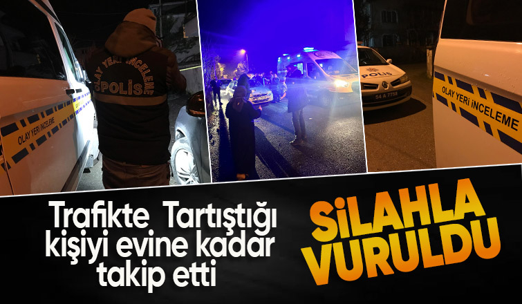 Trafikte tartıştığı şahsı silahla vurdu
