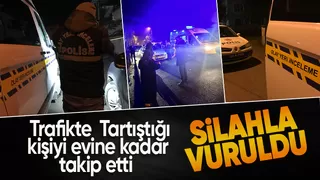 Trafikte tartıştığı şahsı silahla vurdu