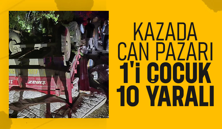Traktör devrildi: 1’i çocuk 10 yaralı