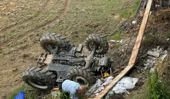 Traktör sürücüsü ölmüştü; Feci kazadan fotoğraflar