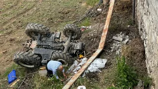 Traktör sürücüsü ölmüştü; Feci kazadan fotoğraflar