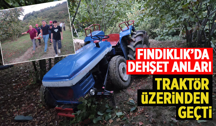 Traktör üzerinden geçti