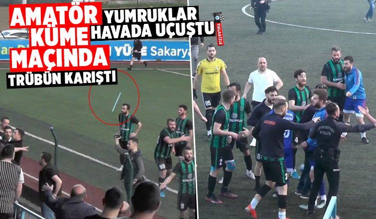 Tribün karıştı, yumruklar havada uçuştu