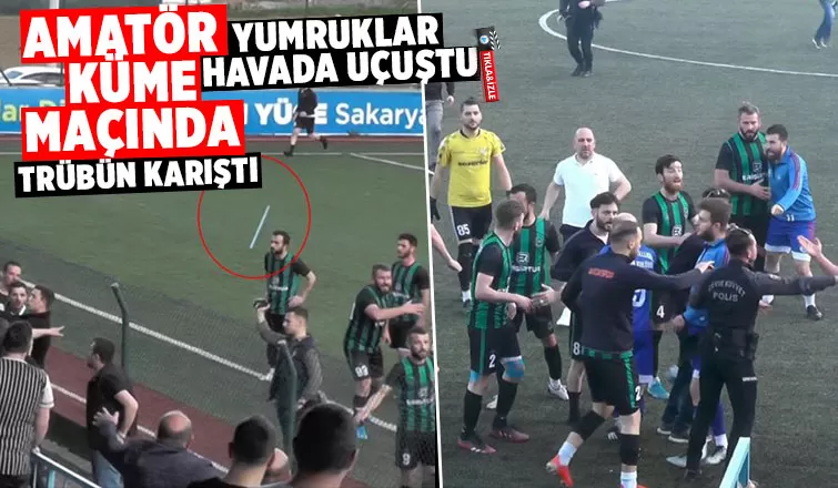 Tribün karıştı, yumruklar havada uçuştu