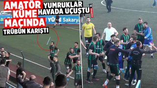 Tribün karıştı, yumruklar havada uçuştu