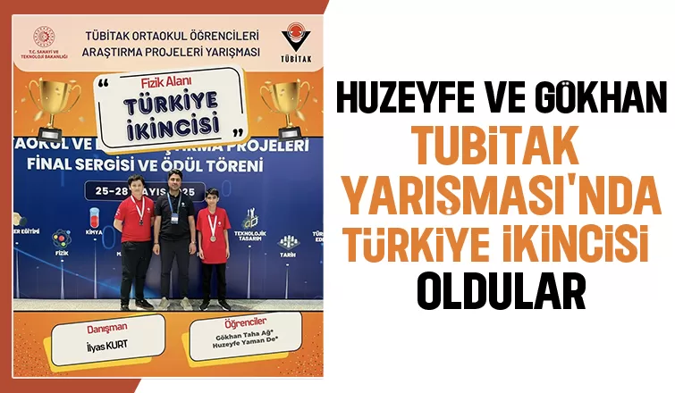 TÜBİTAK Yarışması'nda Türkiye ikincisi oldular