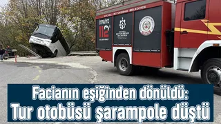 Tur otobüsü şarampole düştü