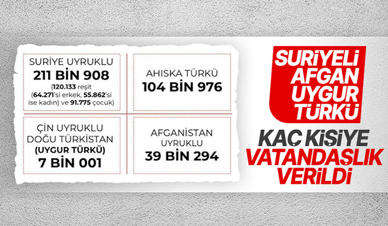 Türk vatandaşlığı kazananların sayısı yayınlandı