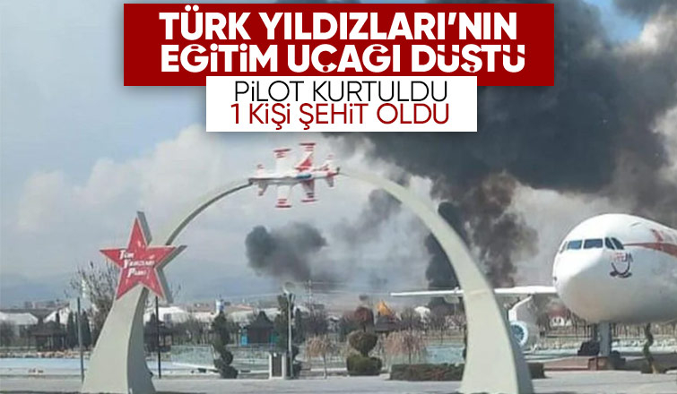 Türk Yıldızları’nın eğitim uçağı düştü
