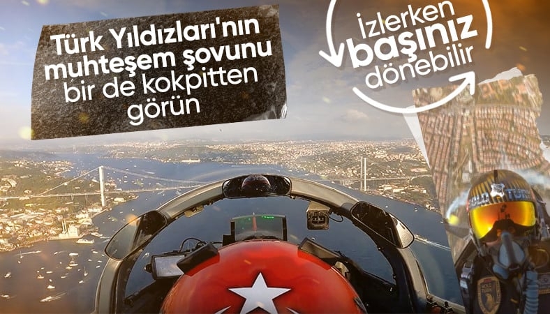 Türk Yıldızları’nın gösterisi kokpit kamerasında