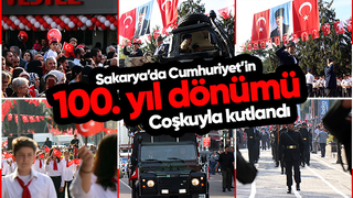 Türkiye Cumhuriyeti'nin kuruluşunun 100. yıl dönümü Sakarya'da törenle kutlandı.