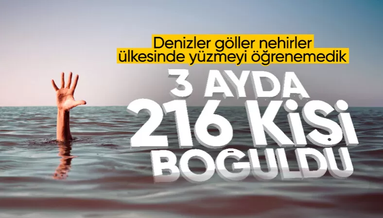 Türkiye'de 3 ayda 216 kişi su kaynaklarında boğuldu