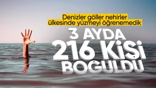 Türkiye'de 3 ayda 216 kişi su kaynaklarında boğuldu