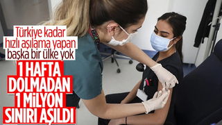 Türkiye'de aşılanan kişi sayısı 1 milyonu geçti