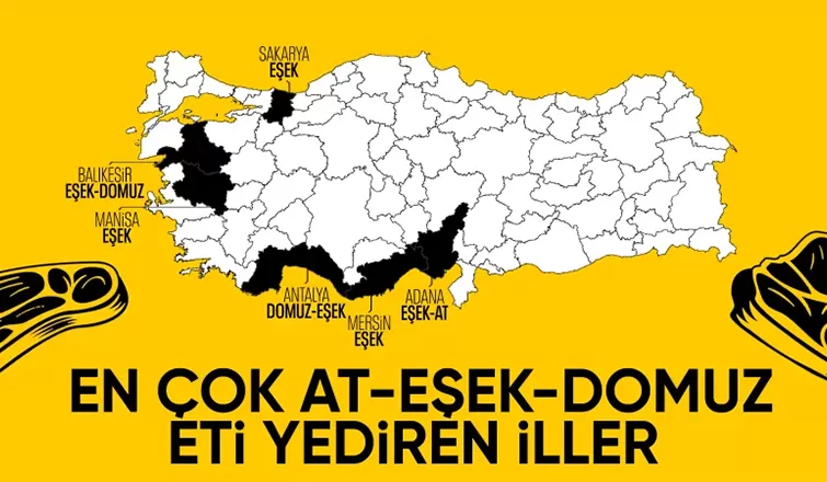 Türkiye'de en çok domuz, at ve eşek eti yedirilen iller belli oldu