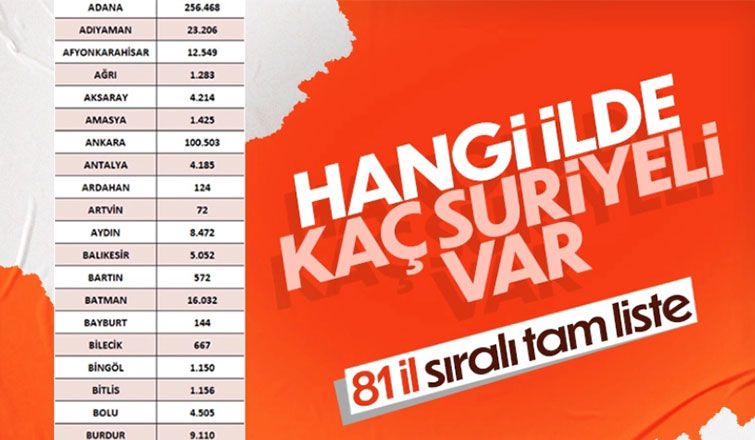 Türkiye'nin hangi ilinde kaç Suriyeli var: İşte rakamlar